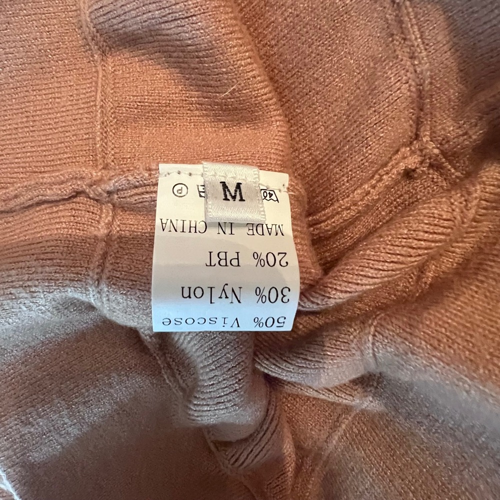Womens Wide Leg Knit Lounge Pants Med Pink Viscose Nylon PBT Trimmed Side Slits - Picture 3 of 8